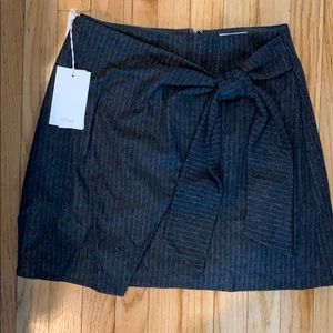 grey skirt with tie detail